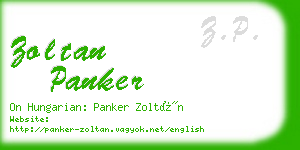 zoltan panker business card